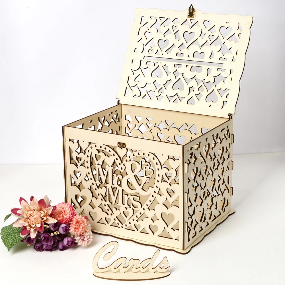 صندوق بطاقة زفاف خشبي ، بطاقات - مراجعة Wedding Card Box وسعره